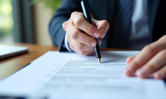 A legal professional reviewing a customized contract